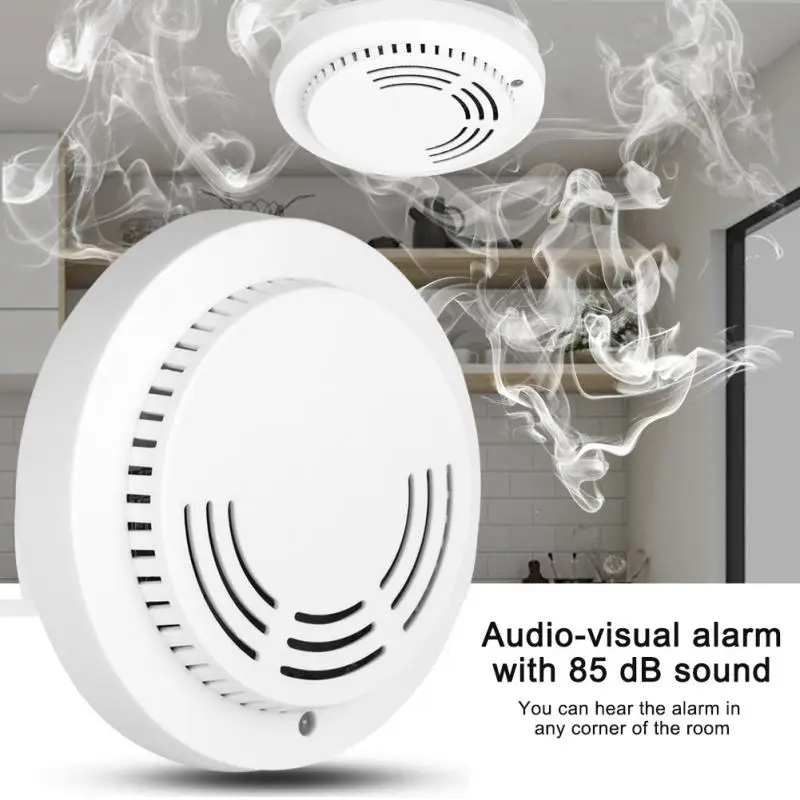 

85dB Smart Wireless Smoke Detector Fire Alarm Sensor Acoustooptic Gas Alarm Bell For Home Security door bell