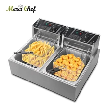 ITOP Double Tank Electric Deep Fryer Machine Stainless Steel French Fries Chicken Frying Machine Adjustable Temperature 16L ITOP Double Tank Electric Deep Fryer Machine Stainless Steel French Fries Chicken Frying Machine Adjustable Temperature 16L