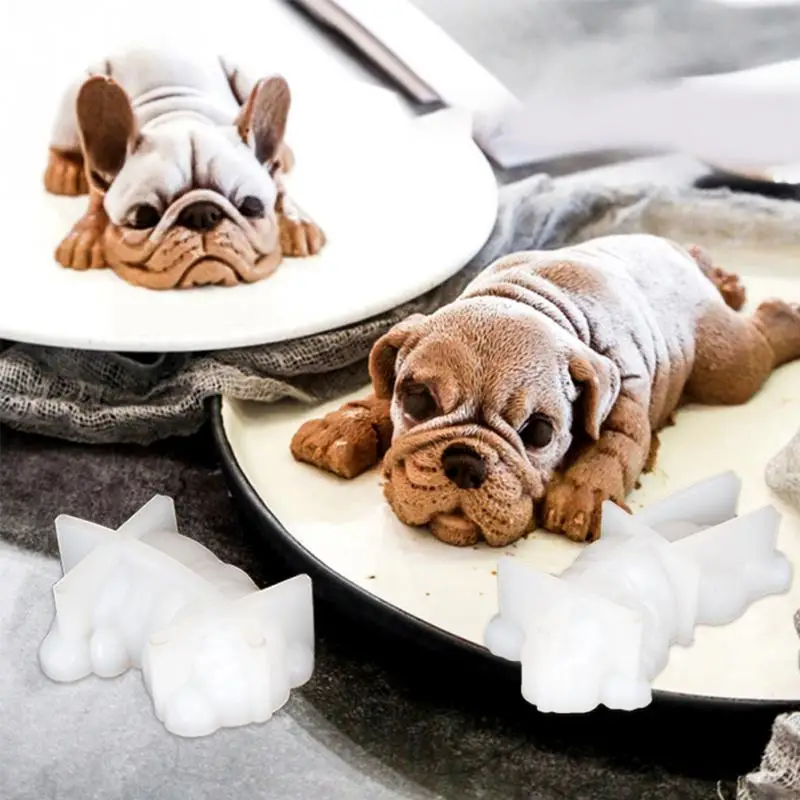 Пудинг торт плесень силиконовые мусс 3D мороженое украшения собака помадка