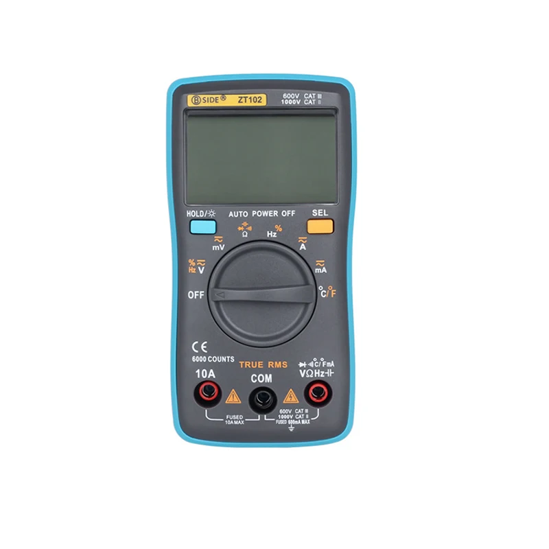 

BSIDE ZT102 Digital Multimeter Ture RMS Meter Voltage Current Temperature Ohm Frequency Diode Resistance Capacitance Tester