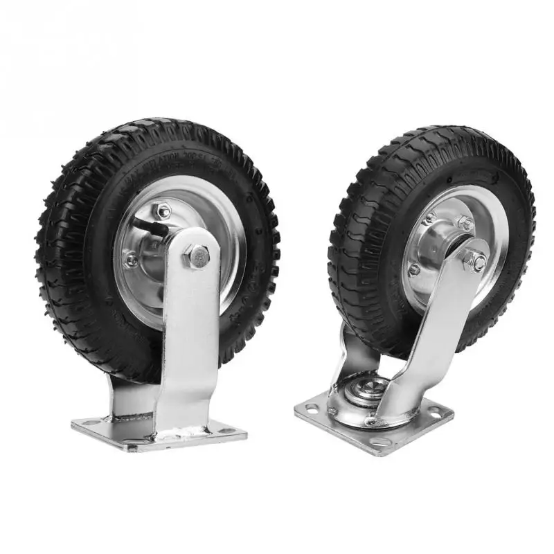 

8 inch Pneumatic Wheel Rubber Caster wheel Heavy Duty Farm Wheels Industrial Casters furniture wheel roller Wholesale