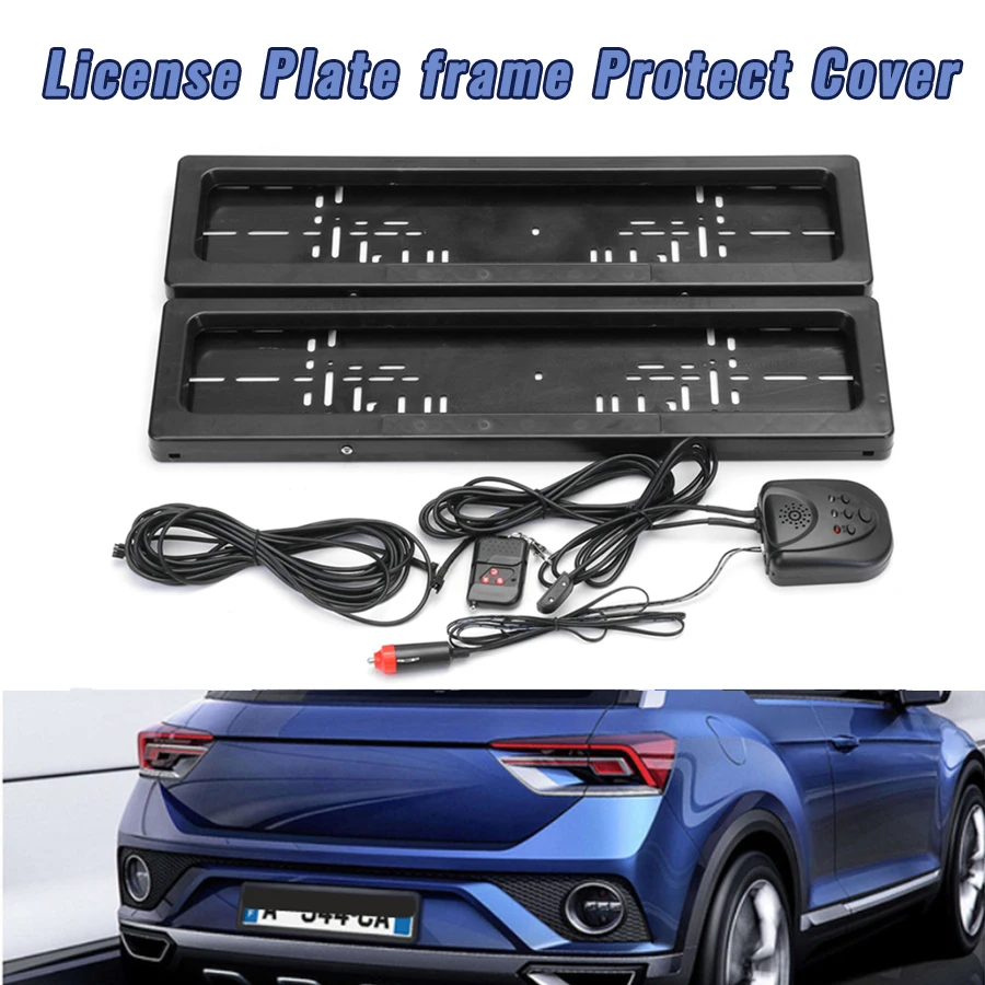 

Universal Euro Electric License Plate frame Protect Cover With Remote Controller Front Rear