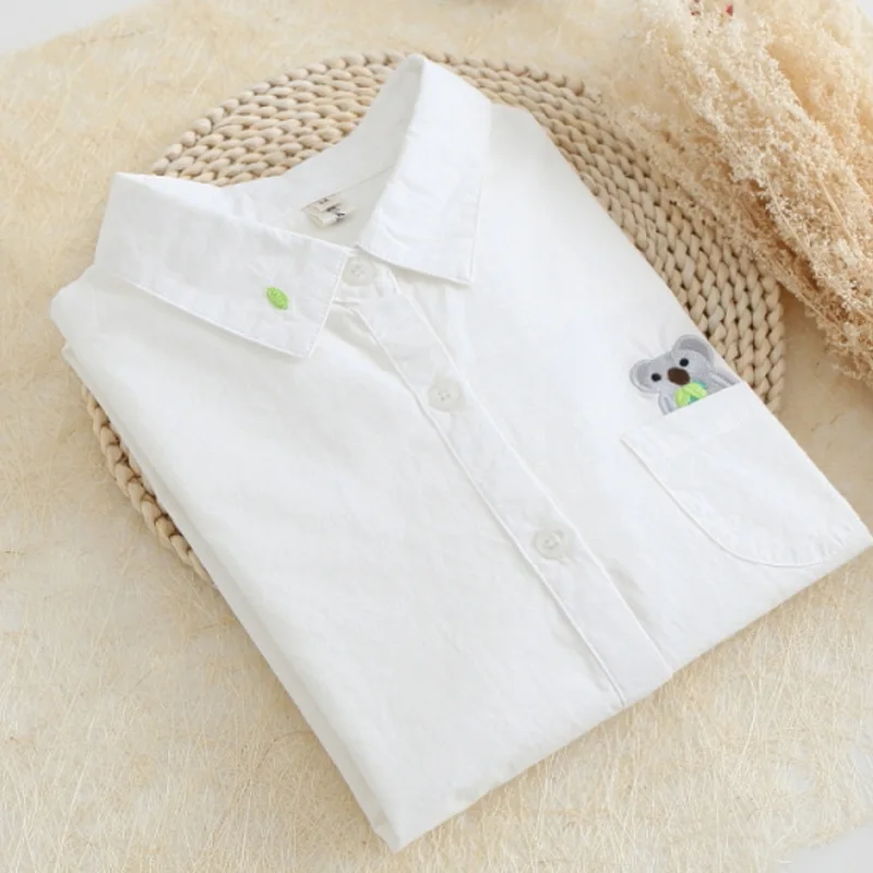 

2019 Spring Fashion Long Sleeve Cotton Blouse Shirts White Slim Shirts Blusas Casual Office Tops Blouses