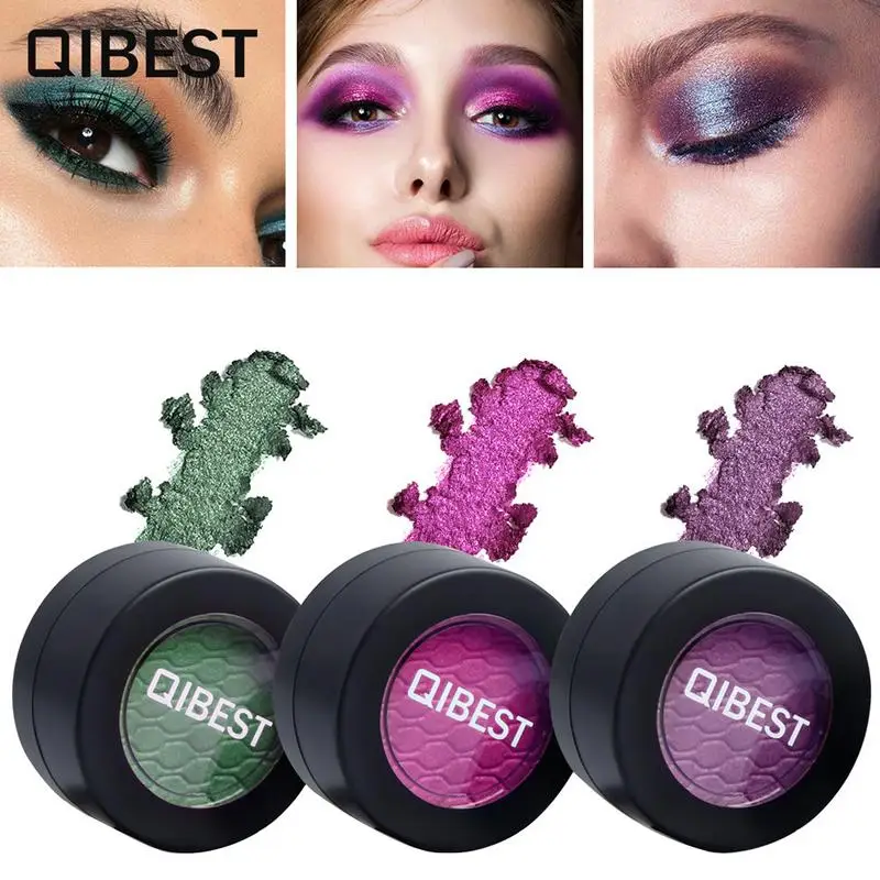 

QIBEST Glitter Eyeshadow Metallic Cosmetic Waterproof Shimmer Pigments Eye Shadow Cream Mashed Potato Single Makeup Palette