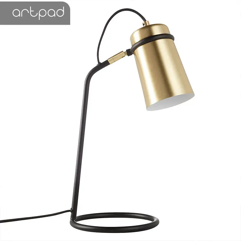

American Luxury Art Table Lamp With For Living room Bedroom Eye Care Gold Special Design Bedside Reading Light EU US Plug in