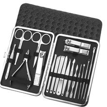 Абсолютно 18 шт./компл. комплект для стрижки ногтей из нержавеющей стали маникюрный педикюр набор для ухода за ногтями Ножницы пинцеты аксессуары для маникюра