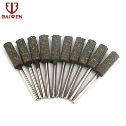 Tête de meulage cylindrique 5mm, 10 à 100 pièces, tige en caoutchouc 3mm 