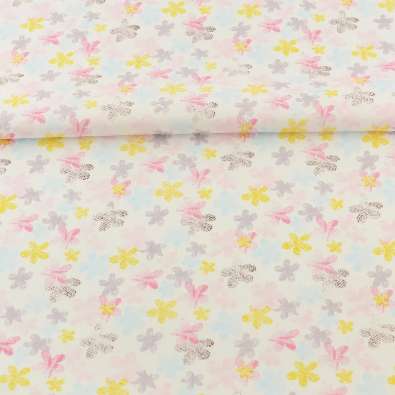 Sewing Tecido Cloth Home Textile Patchwork Scrapbooking Bedding White 100% Catton Fabric Decoration Twill Printed Floral Designs | Дом и сад