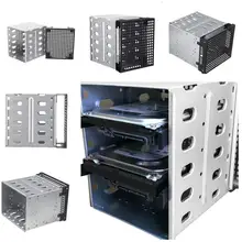 5,2" до 5x3,5" SATA SAS HDD Cage Rack Жесткий драйвер лоток Caddy с вентилятором