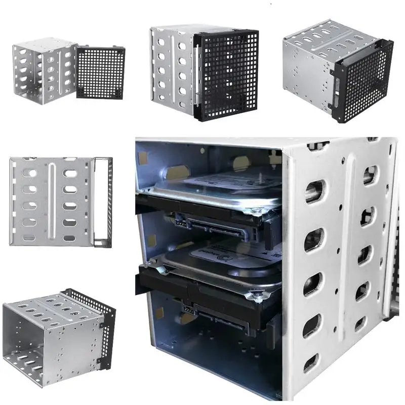 3,5 "до 5x5,25" SATA SAS HDD Cage Rack Жесткий драйвер лоток Caddy с вентилятором