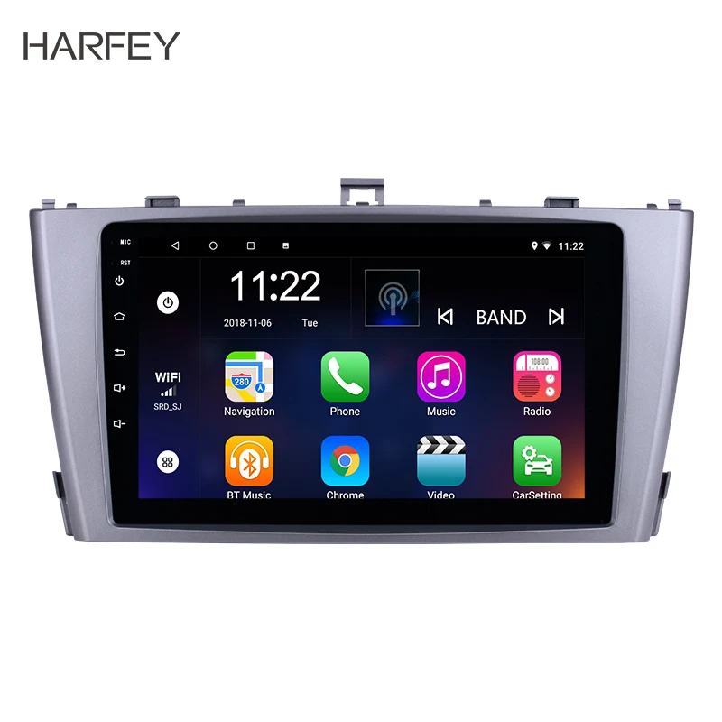 Best Harfey Android 8.1 2Din Head Unit DVR 8 core Car GPS Radio For 2009 2010 2011 2013 Toyota AVENSIS 9 Inch Rear Multimedia Player