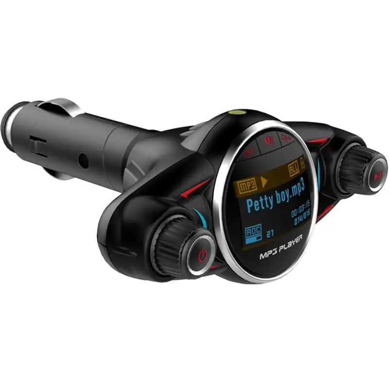 

1Pc Handsfree Bluetooth LCD Display Car Charger Cigarette Lighter Modulator FM Transmitter Audio Player For Car Vehicle