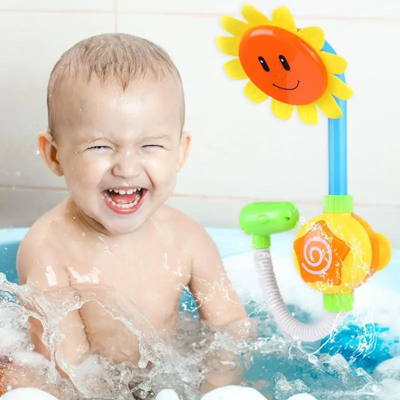 

Baby Bath Toy for Children Water Game Bathing Tub Toy Electric Sunflower Shower Faucet Spray Yellow Sunflower Toys