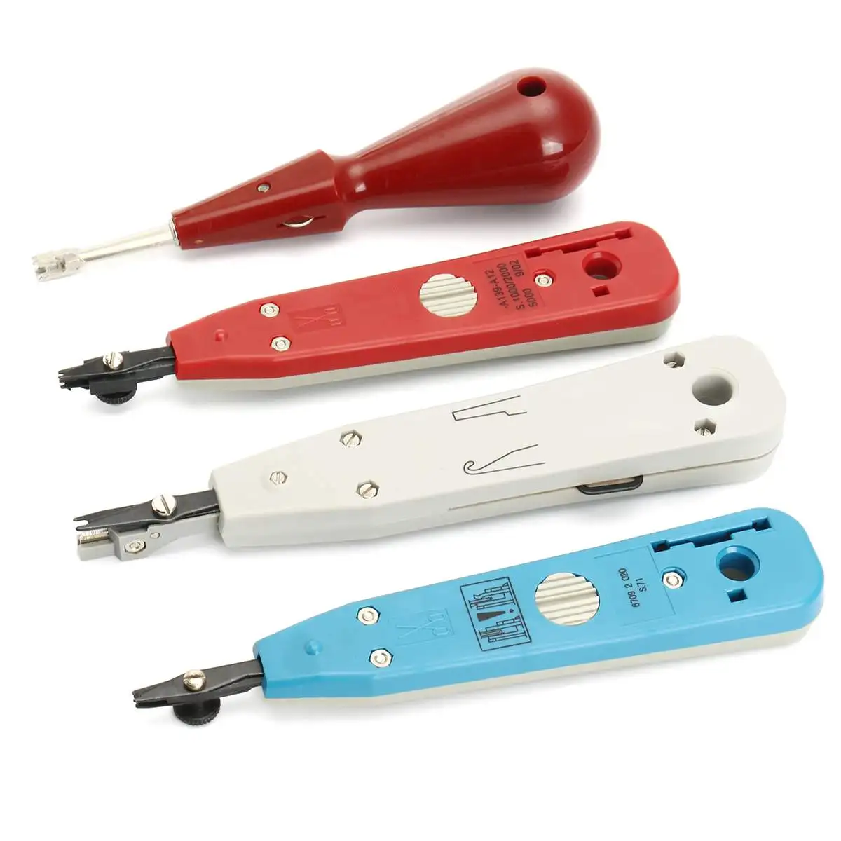 

4Pcs/Set Krone Network Adjustable Impact Punch Down Tool For Pillar Blocks Loop Line Portable Networking Tools Kit Durable New