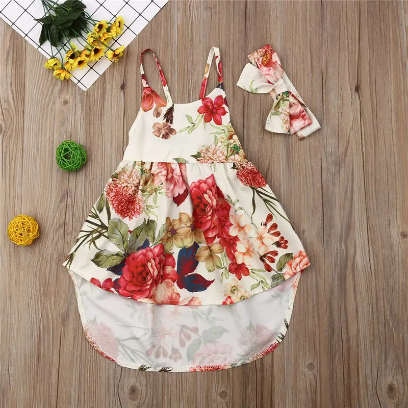 

6M-5T Princess Floral Dress for Girls Summer Baby Kids Clothes Party Wedding Beach Outfit Toddler Tutu Dresses Children Clothing