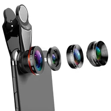 4 в 1 телефон объектив 0.63X Широкий формат Макро Рыбий глаз телефото зум-объектив для samsung S8 S9 плюс телефон Камера объектив Комплект