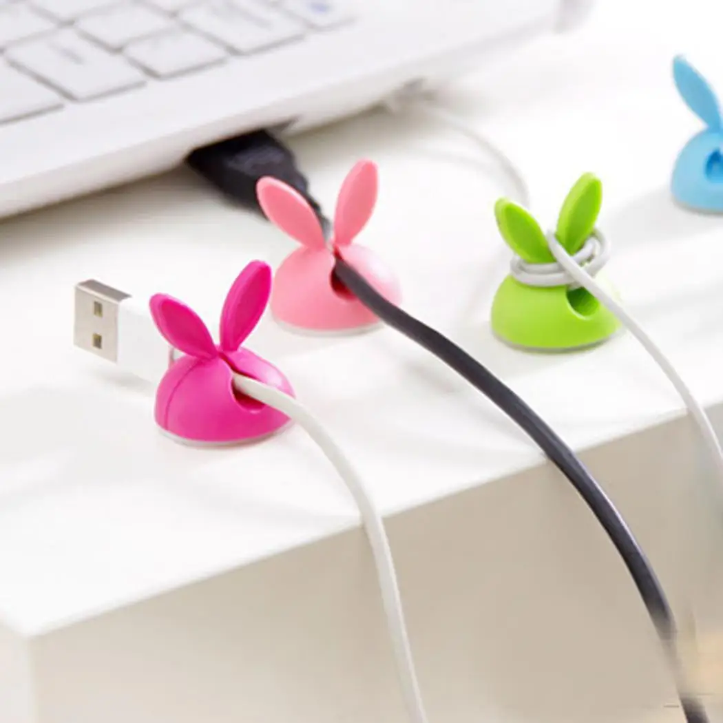 Милый практичный кролик в форме уха USB розовый красный зеленый синий держатель