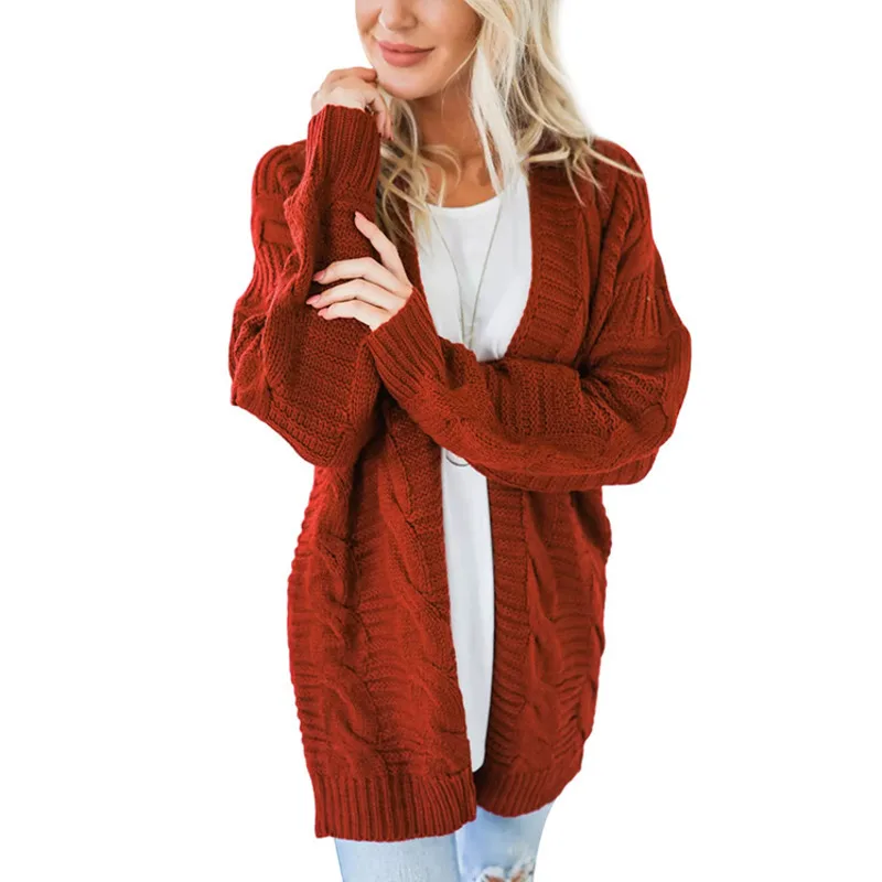 

Winter Winter Clothes Women Cardigan Long Knitting Plus Size Loose Christmas Sweater Pull Femme Manche Longue Coat Rz*