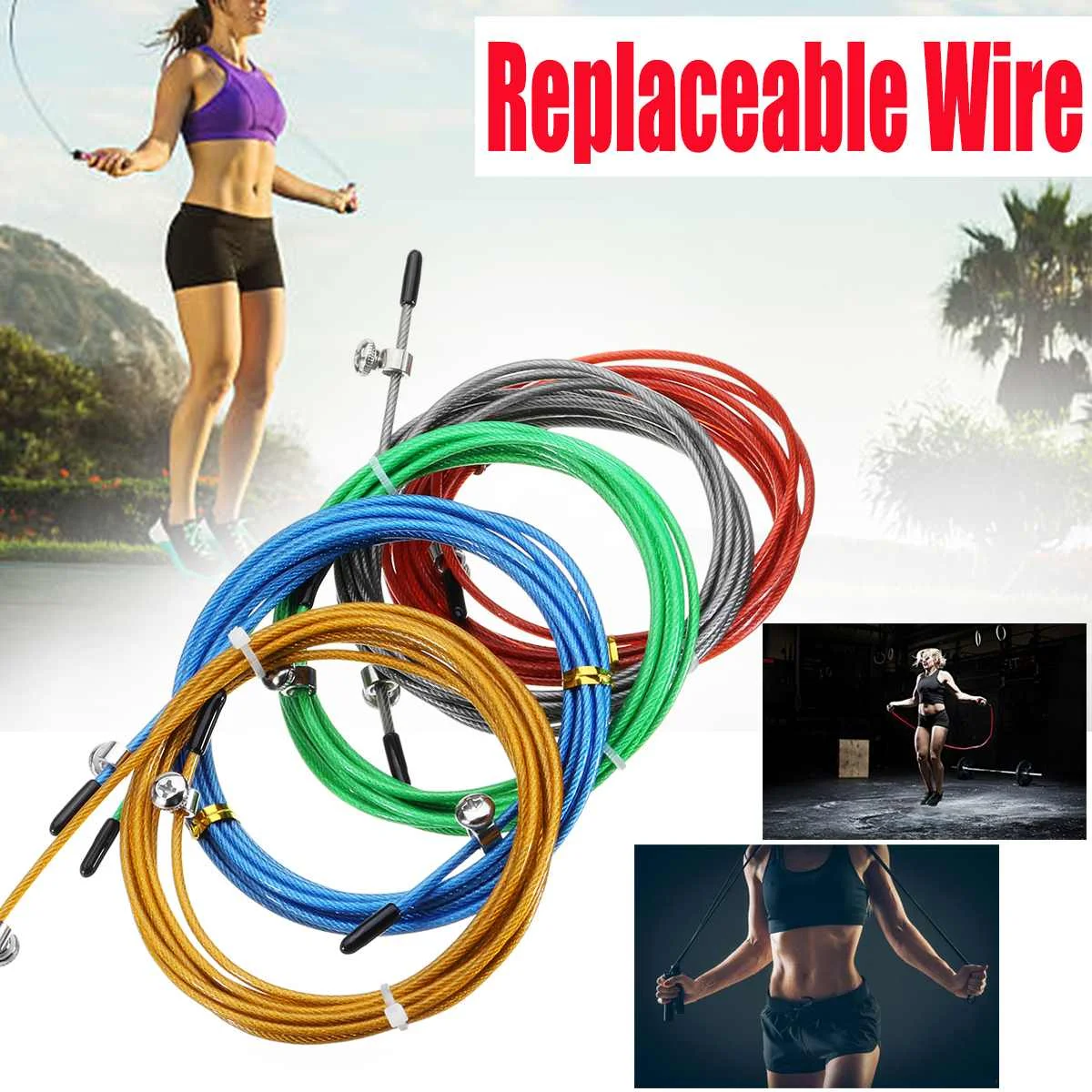 

Replaceable Wire Cable for Speed Jump Ropes Skipping Rope Crossfit Fitness MMA Boxing Skip Workout Training