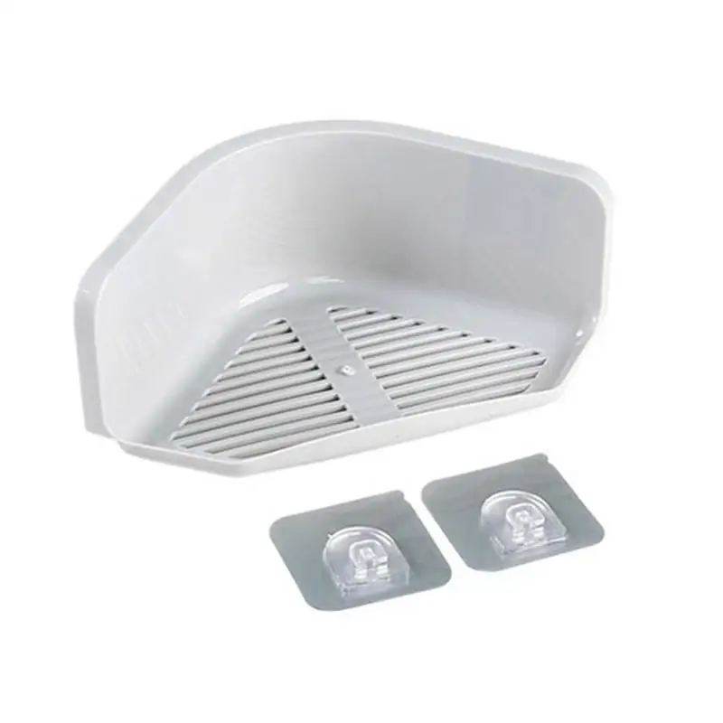 

1pcs Plastic Triangular Drain Wall Suction Racks Shelf Storage Container Tripod for Bathroom Kitchen