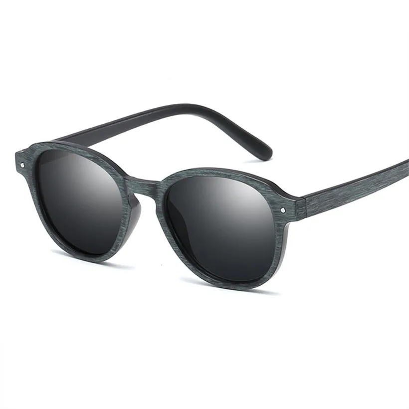 

Oulylan Men Round Sunglasses Vintage Trendy Women Wood Grain Frame Design Male Driving Sun Glasses Ladies Eyewear UV400