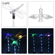 CLAITE 3 шт. наружный светодиодный светильник на солнечной батарее с изображением животных, яркий садовый газон, садовая лампа для дорожек, садовый пейзаж, декоративный свет