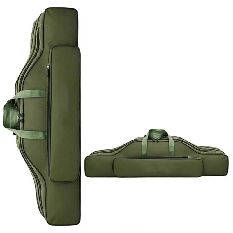 

2 / 3 Layer Fishing Tackle Rod Lures Bag Fishing Hand Shoulder Bags Multi-usage Army Green 80cm 90cm