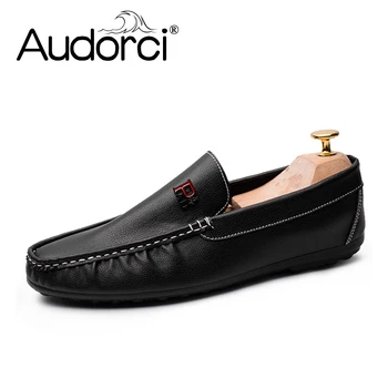 

Audorci 2019 Spring Men's Lightweight Slip-On Flats Shoes Man Casual Loafers Shoe Chaussure Homme Handmade Male Shoes Size 39-44