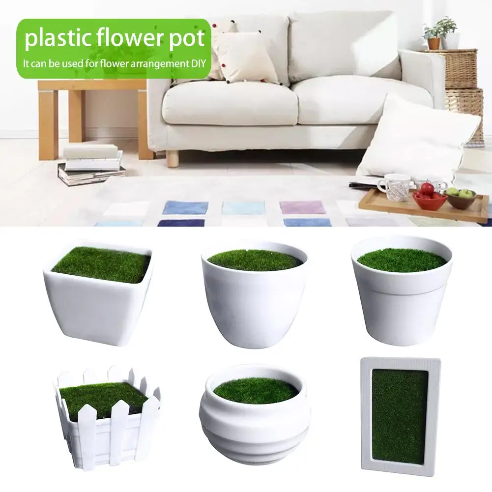 

Succulent Plant Fleshy Flower Container Plastic Plant Pot Interior Decoration For Desktop Balcony Living Room