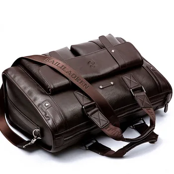 

Large Capacity Men Leather Brown Briefcase Computer Bags Male Handbag Mens Laptop Super Travel Bags For Ausu Hp Dell Lenovo Acer