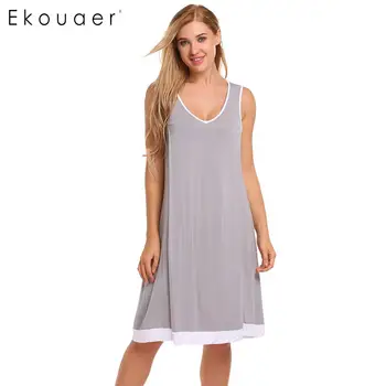

Ekouaer Lingerie Night Dress Women Sleeveless Maternity Nursing Breastfeeding Nightgown Sleepwear Female Nightwear Dress