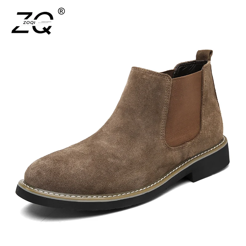 

ZOQI Chelsea Boots Men Sneakers Hight Quality Ankle Boots For Men Winter Shoes Slip-On Motorcycle Boots Men Shoes Plus Size 46