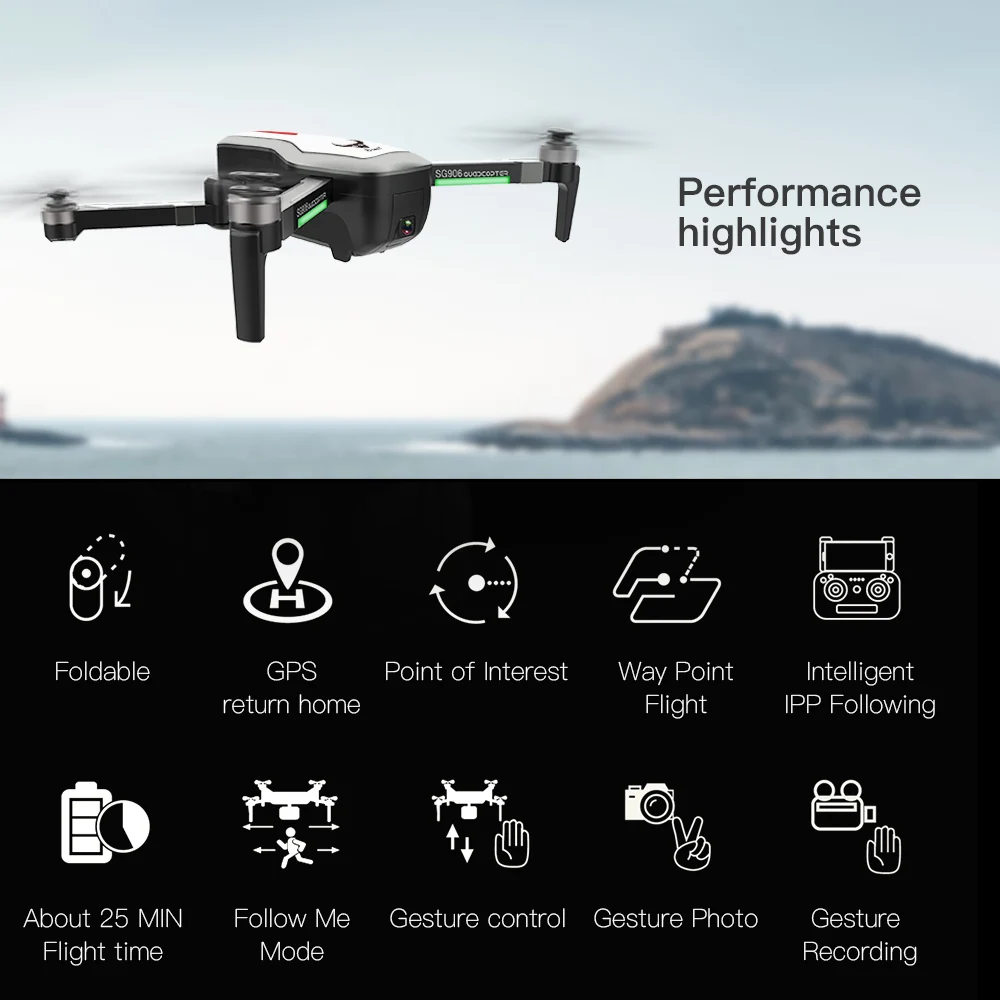 

SG906 GPS Brushless 4K Drone with Camera Handbag 5G Wifi FPV Foldable Optical Flow Positioning Altitude Hold RC Quadcopter Drone