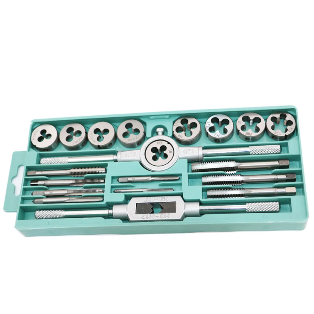 

20pcs Inch Tap Dies Set Screw Thread Plugs Taps Carbon Steel Hand Screw Taps Hand Tools