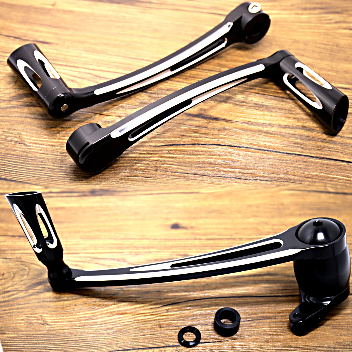 Chrome Shallow Cut Heel Toe Shift Lever&Shifter Pegs For Harley Touring Road King Softail 1997