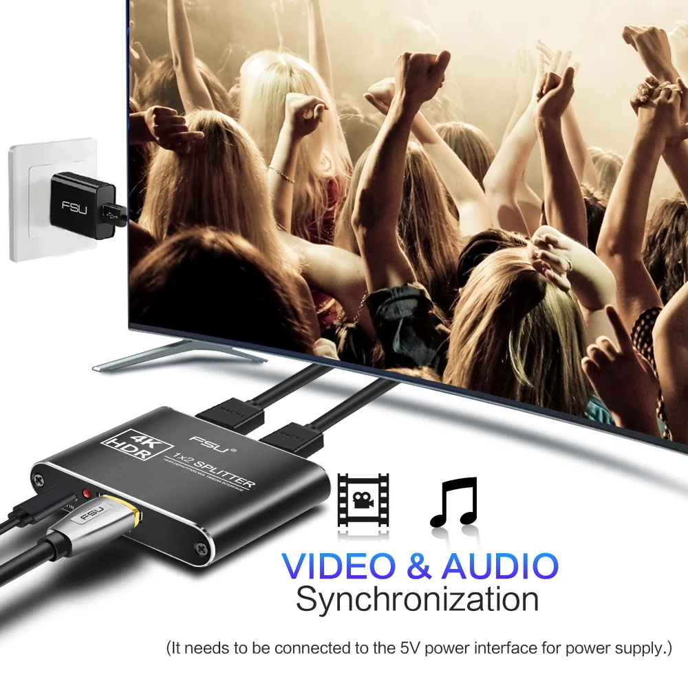 1x2 4K HDMI сплиттер 1 в 2 выхода усилитель адаптер алюминиевый Ver HDCP 3D @ 30HZ для ПК PS3 4 Xbox