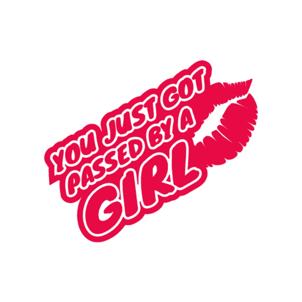 18*8.8cm You Just Got Passed By A Girl Decal Lady Driven Car Window Sticker Cute Sexy Beautiful lips Vinyl Decals