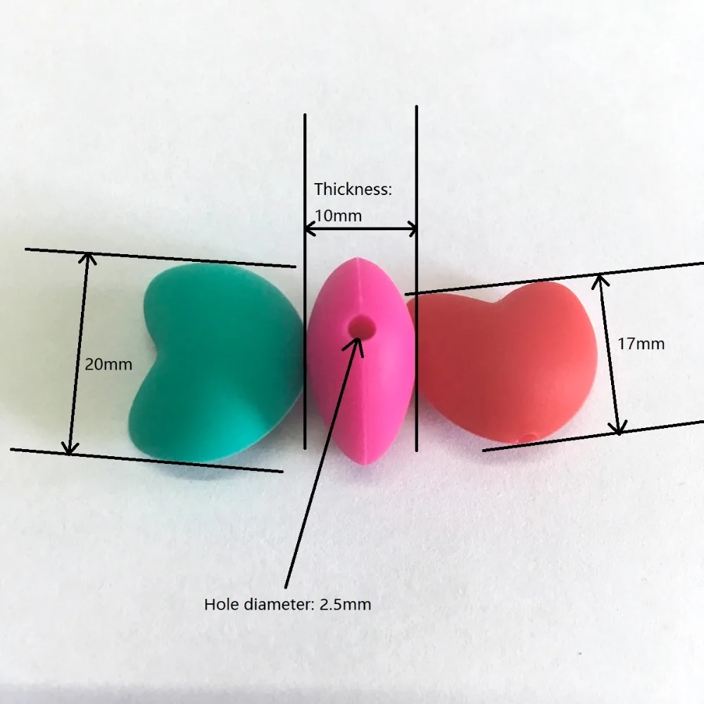 1 шт не содержит Бисероплетение пищевого качества силиконовые бусины в форме сердца нетоксичные силиконовые бусины в форме сердца для прорезывания зубов Детские Жевательные бусины