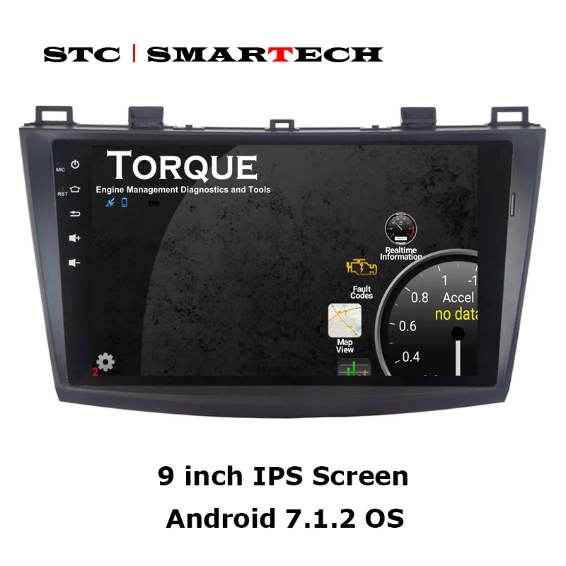 Автомобильный dvd плеер SMARTECH 2 Din Android 7.1.2 OS gps навигация для Mazda 3 Axela 9 дюймовый экран
