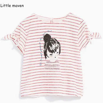 

Little maven children 2019 summer baby girls clothes Cotton print brand striped t shirt girl tee tops