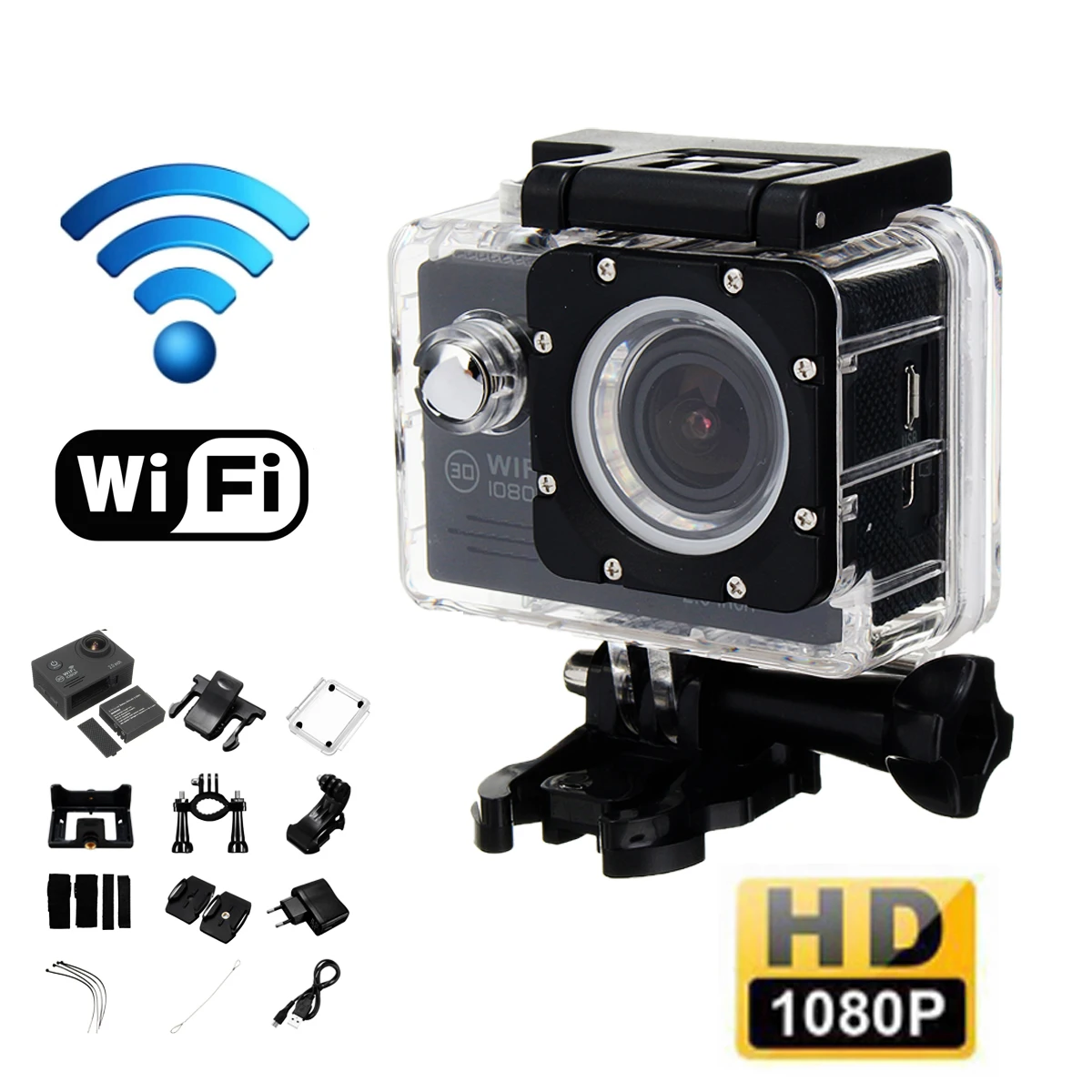 

Action Camera 1080P Sports Camera WiFi 30FPS Sports Action Video Camera high speed shooting function