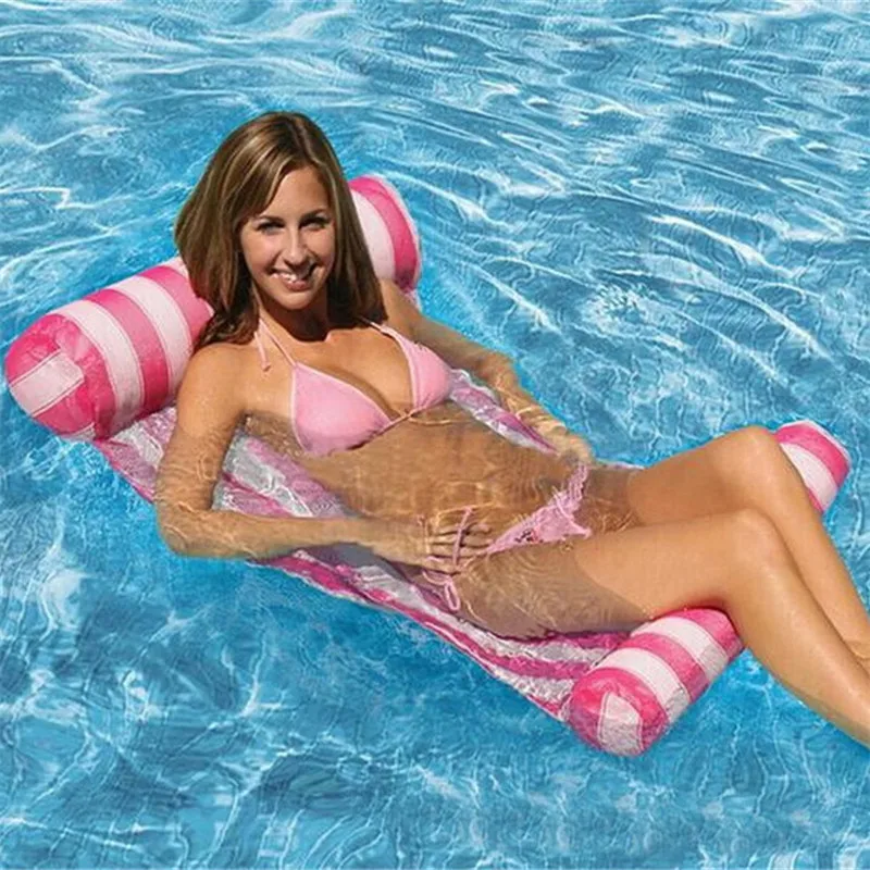 

Best Deal Inflatable Mattress 3 Color Stripe Floating Sleeping Bed Water Pool Float Lounger Chair Float Swimming Pool Toy