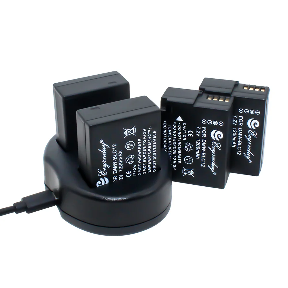 4 Pack Замена батареи DMW BLC12 и USB двойное зарядное устройство для PANASONIC LUMIX DMC G5 G6 G7 GX8
