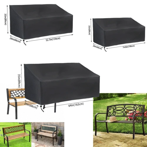 

HEAVY DUTY WATERPROOF GARDEN OUTDOOR 2, 3, 4 SEATER BENCH SEAT COVER ALL SIZES