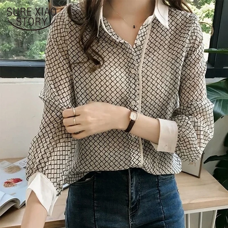 Autumn 2019 Fashion Plus Size Blouse Women Striped tops female Chiffon Blouses Shirt Long Sleeve Shirt 3XL 4XL Blusa 1175 40