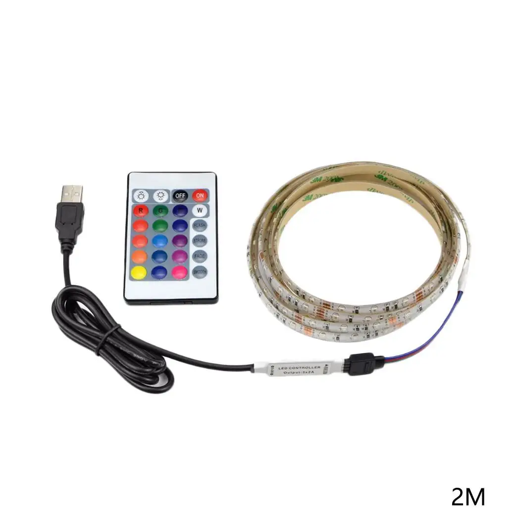 USB LED подсветка для телевизора RGB полоса света DC 5V с 24 кнопками около 50 см/19 7 дюйма