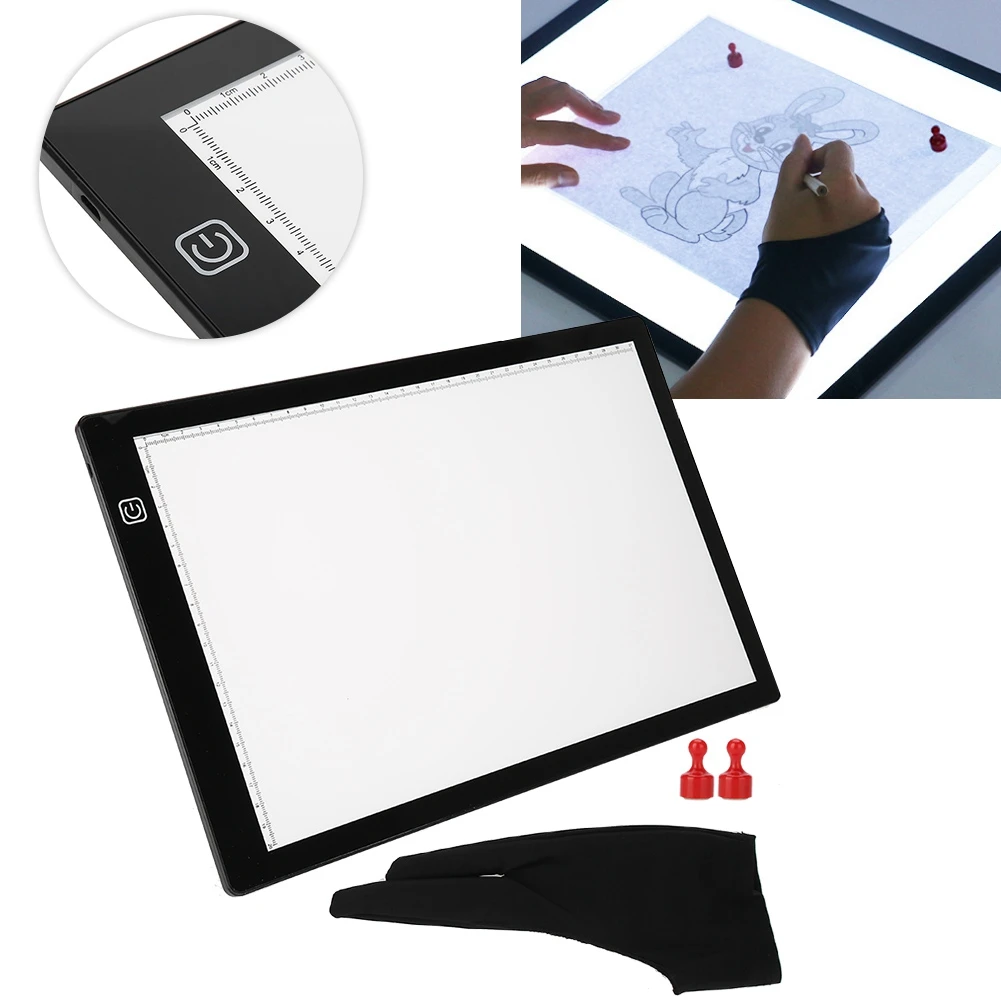 

Magnetic A4 LED Light Box Painting Stencil Board USB Copy Pads Stencil Drawing Board Light Box for Animation Tattoo 2