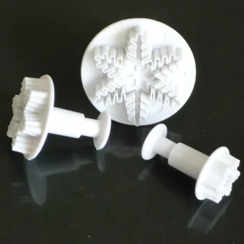 

5Sets Cake Fondant Decoration Cake Cutter Snow Flake Snowflake Cutter Mold Fondant Cake Molds Tools Plunger Decorating Craft