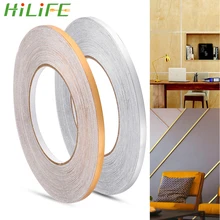 Cinta de Papel de sellado HILIFE para decoración del hogar 50x0,05 m, cinta de papel de aluminio resistente al agua, dorada, plateada, DIY, tira de papel de cobre, pegatina de pared, adhesivo de costura para el suelo