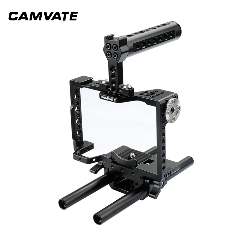 

CAMVATE Camera Cage Rig With Top Handle & 15mm Dual Rod For a7 II, a7R II, a7S II, a7 III, a7R III, a9 Series C1998